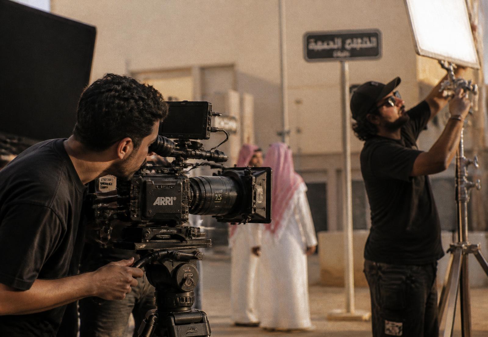 Saudi film crew shooting on location in Riyadh